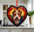 Welsh Terrier Stained Glass Effect Heart Suncatcher